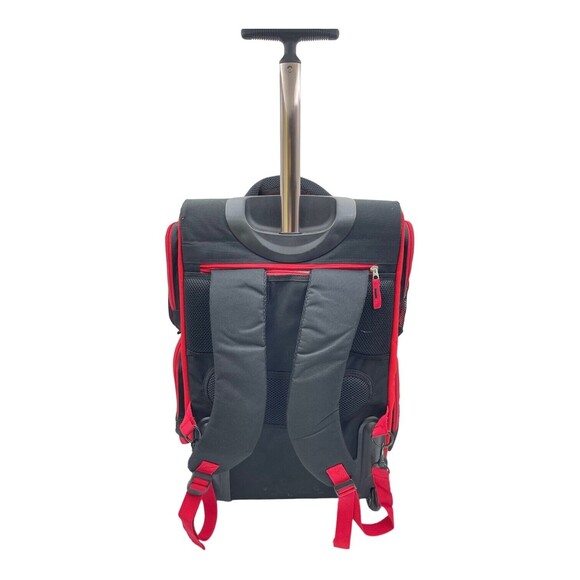 Disney Red Mickey Mouse Blake Rolling Carry On Backpack - Picture 4 of 9